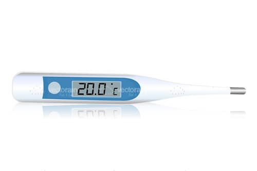 White Digital Thermometer Icon